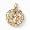 Rack Plating Brass Cubic Zirconia Pendants KK-M236-15G-2