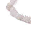 Natural Rose Quartz Chips Stretch Bracelets for Women BJEW-JB11343-11-4