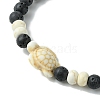 Summer Beach Turtle Synthetic Turquoise & Synthetic Lava Rock Round Beaded Stretch Bracelets for Women BJEW-JB10818-3