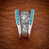 Retro Alloy & Turquoise Finger Rings FS-WG1E1DC-03-4