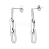 Tarnish Resistant 304 Stainless Steel Oval Dangle Stud Earrings for Women EJEW-C096-15P-1