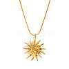 304 Stainless Steel Vintage Sun Spiral Pendant Necklaces for Women WV2737-5