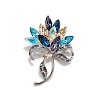 Flower Alloy Rhinestone Brooches for Backpack Clothes PW-WG60DF6-01-2