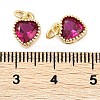 Real 18K Gold Plated Brass Inlaid Cubic Zirconia Charms ZIRC-L100-074G-06-3