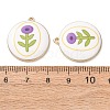 Plating Eco-Friendly Printed Alloy Pendants AL-CBAE25B-01C-G-2