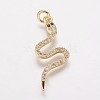 Brass Cubic Zirconia Pendants KK-P134-27G-1