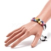 2Pcs 2 Style Natural Howlite & Golden Sheen Obsidian & Mixed Stone Round Braided Bead Bracelets Set for Women BJEW-JB08385-3