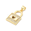 Brass Micro Pave Clear Cubic Zirconia Pendants KK-A221-10G-2