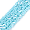 Electroplate Opaque Glass Beads Strands EGLA-Q139-01A-C15-1