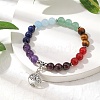 3Pcs 3 Styles Chakra Gemstone Beaded Stretch Bracelets BJEW-JB10204-3