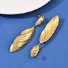 304 Stainless Steel Oval Dangle Stud Earrings EJEW-I320-04G-2