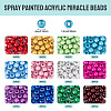 360Pcs 12 Colors Spray Painted Acrylic Beads MACR-TA0002-25-4