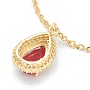 Brass Micro Pave Cubic Zirconia Pendant Necklaces NJEW-F281-06-4