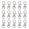 Platinum Plated Alloy Lobster Swivel Clasps For Key Ring PALLOY-E385-15P-1