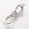 Brass Micro Pave Cubic Zirconia Links ZIRC-K062-15P-2