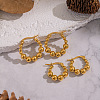 304 Stainless Steel Round Beaded Hoop Earrings for Women SN2323-3-2
