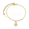 Brass Micro Pave Clear Cubic Zirconia Charm Bracelets BJEW-JB05410-1