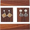 Fingerinspire 4Pcs 2 Style Black Walnut Earring Display Stand EDIS-FG0001-45-1