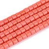Opaque Solid Color Glass Beads Strands GLAA-N065-4x4mm-C02-1