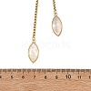 Adjustable Brass & Natural White Shell Geometric Tassel 304 Stainless Steel Box Chain Lariat Necklaces for Women NJEW-JN06259-5