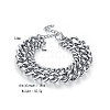 Non-Tarnish Stainless Steel Double-layered Cuban Link Chain Bracelets for Women FV2472-2-1