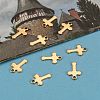 Ion Plating(IP) 304 Stainless Steel Tiny Cross Charms X-STAS-L159-06G-5