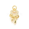 Brass Micro Pave Clear Cubic Zirconia Pendants KK-L225-031G-1