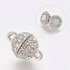 Alloy Rhinestone Magnetic Clasps with Loops RB-H116-2-N-2