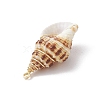 Natural Spiral Shell Pendants PALLOY-JF03316-01-5