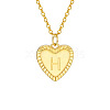 Golden Tone Brass Cable Chain Letter Heart Pendant Necklaces for Women PW-WG67FD6-08-1