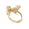 Adjustable Brass Glass Finger Rings RJEW-P148-A01-22-3