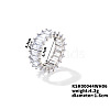 Fashionable Brass Rhinestone Plaid Ring Jewelry AJ1703-3-1