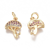 Brass Micro Pave Cubic Zirconia Charms ZIRC-I038-01G-2