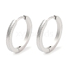 Tarnish Resistant 304 Stainless Steel Textured Huggie Hoop Earrings for Women EJEW-C096-35C-1