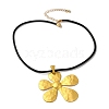 5-Petal Flower Alloy Pendant Necklaces NJEW-Q343-02G-3