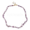 Natural Lilac Jade Chip Beaded Necklace NJEW-JN04616-04-4