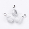 Natural Howlite Pendants G-K187-04N-1