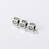 Rhodium Plated 925 Thailand Sterling Silver Spacer Beads STER-L044-03B-AS-1