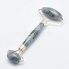 Natural Labradorite Brass Face Massager MRMJ-G008-06G-2