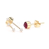 Brass Micro Pave Cubic Zirconia Stud Earrings EJEW-I253-01A-1