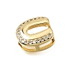 Brass Micro Pave Clear Cubic Zirconia Initial Spacer Bars KK-E802-34G-U-2