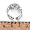 304 Stainless Steel Open Cuff Rings for Women RJEW-F174-03P-5