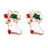 Christmas Theme Alloy Enamel Pendants ENAM-T020-10X-2