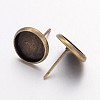 Iron Stud Earring Settings IFIN-Q103-B-NF-2