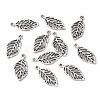 Tibetan Style Alloy Leaf Pendants TIBEP-Q035-54AS-NR-3