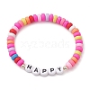 5Pcs 5 Styles Handmade Polymer Clay Beaded Stretch Bracelets BJEW-JB10470-3