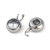 Ion Plating(IP) 304 Stainless Steel Micro Pave Cubic Zirconia Charms STAS-Z094-02P-01-2