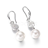 Shell Pearl Dangle Earrings EJEW-G263-12P-2