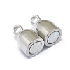 Rack Plating Brass Magnetic Clasps with Loops X-KK-F801-05-P-3