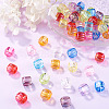 100Pcs UV Plating Transparent Acrylic European Beads TACR-TA0001-93B-5